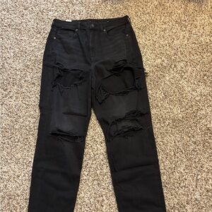 American Eagle Outfitters Black Distressed Jeans